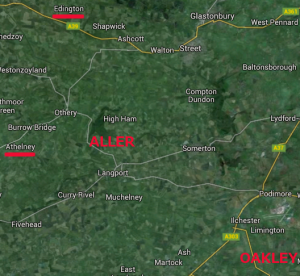 Oakley, Aller, Athelney and Edington in Somerset